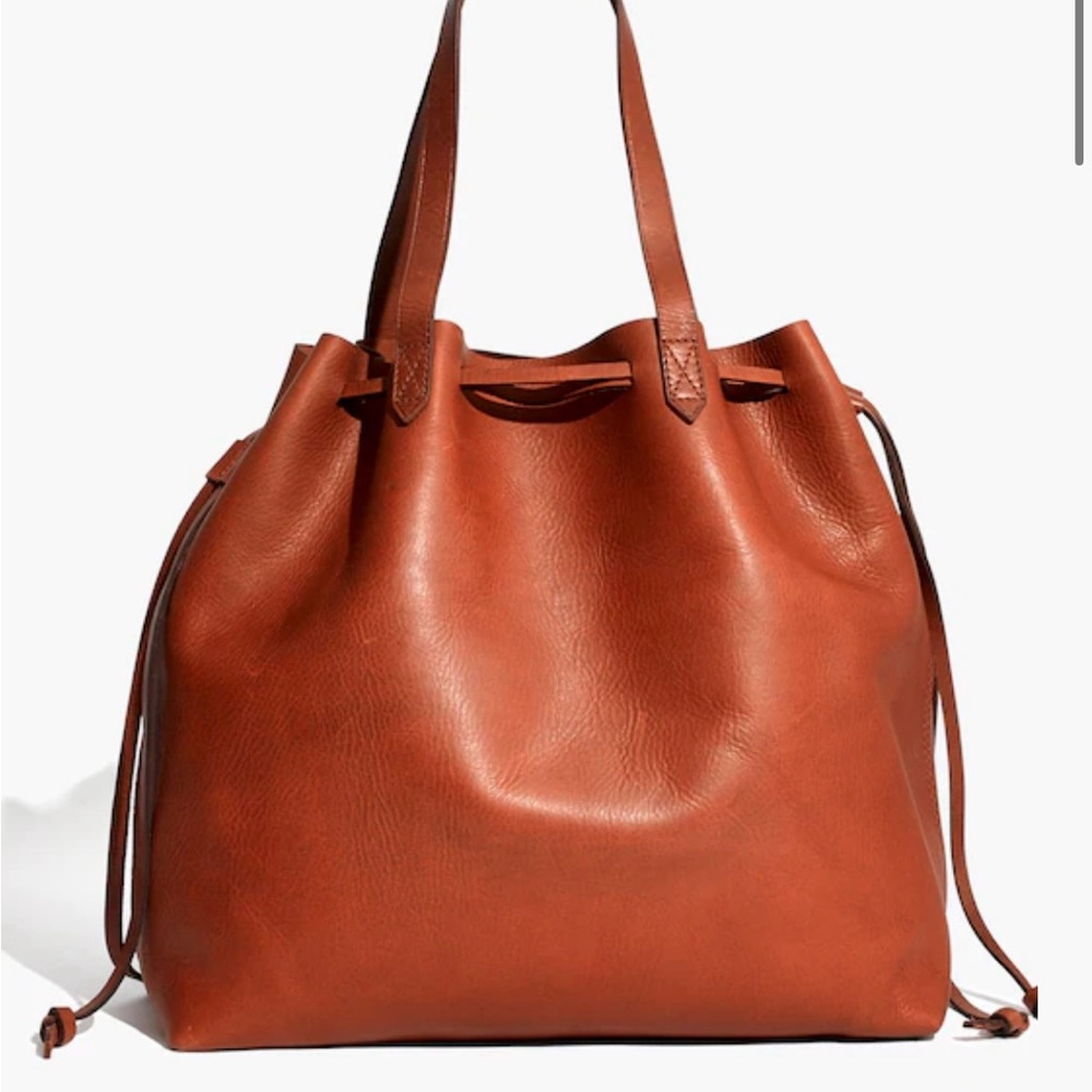 Madewell Elegant Brown Leather Tote Bag